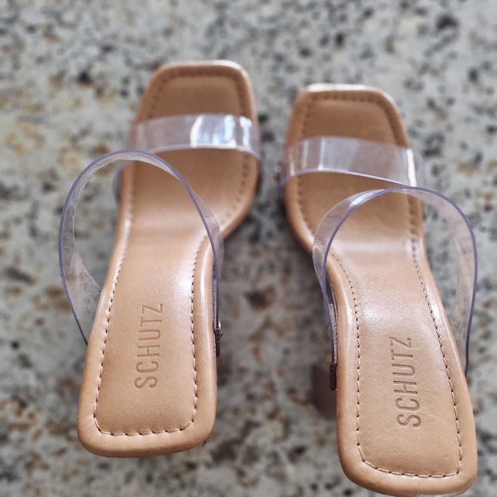 SCHUTZ Tansparent Block Heel Sandals - Picture 6 of 13